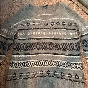 American Eagle Outfitters Gray and Black V-Neck Sweater